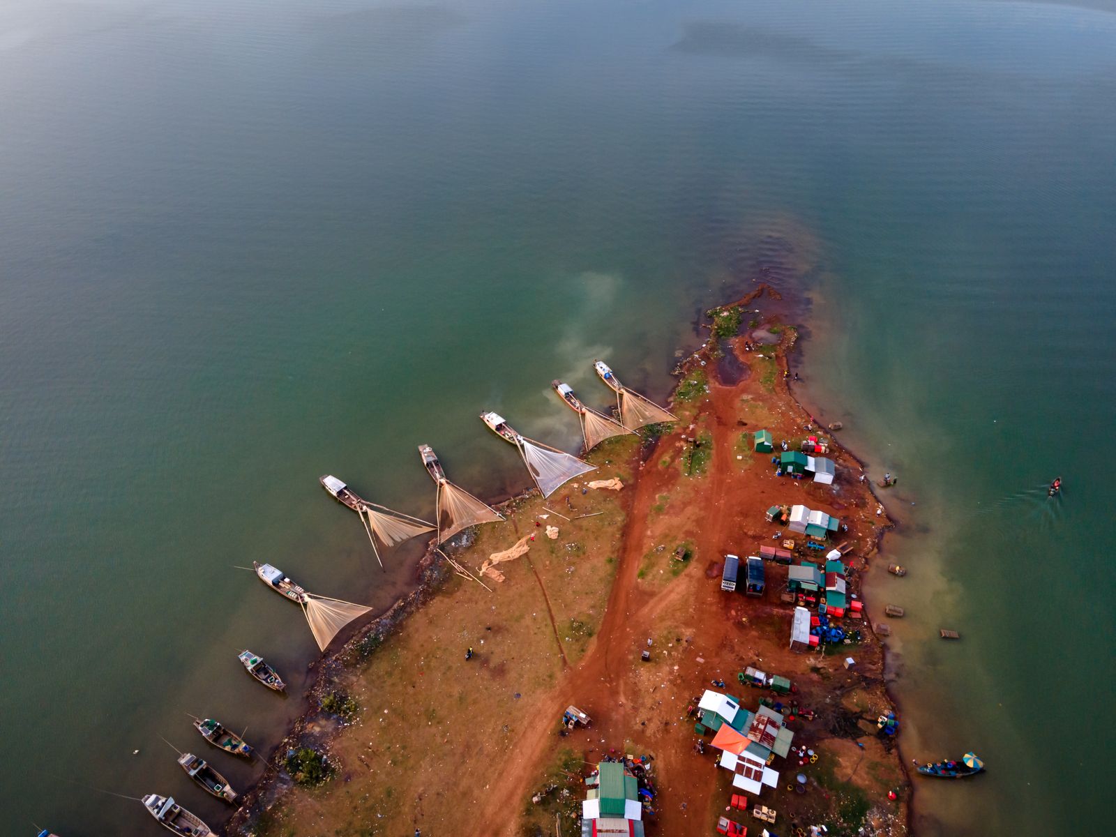 Coastal village boats